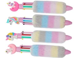 Conjunto De 4 Canetas Esferográficas Pelúcia Coloridas Para Meninos,