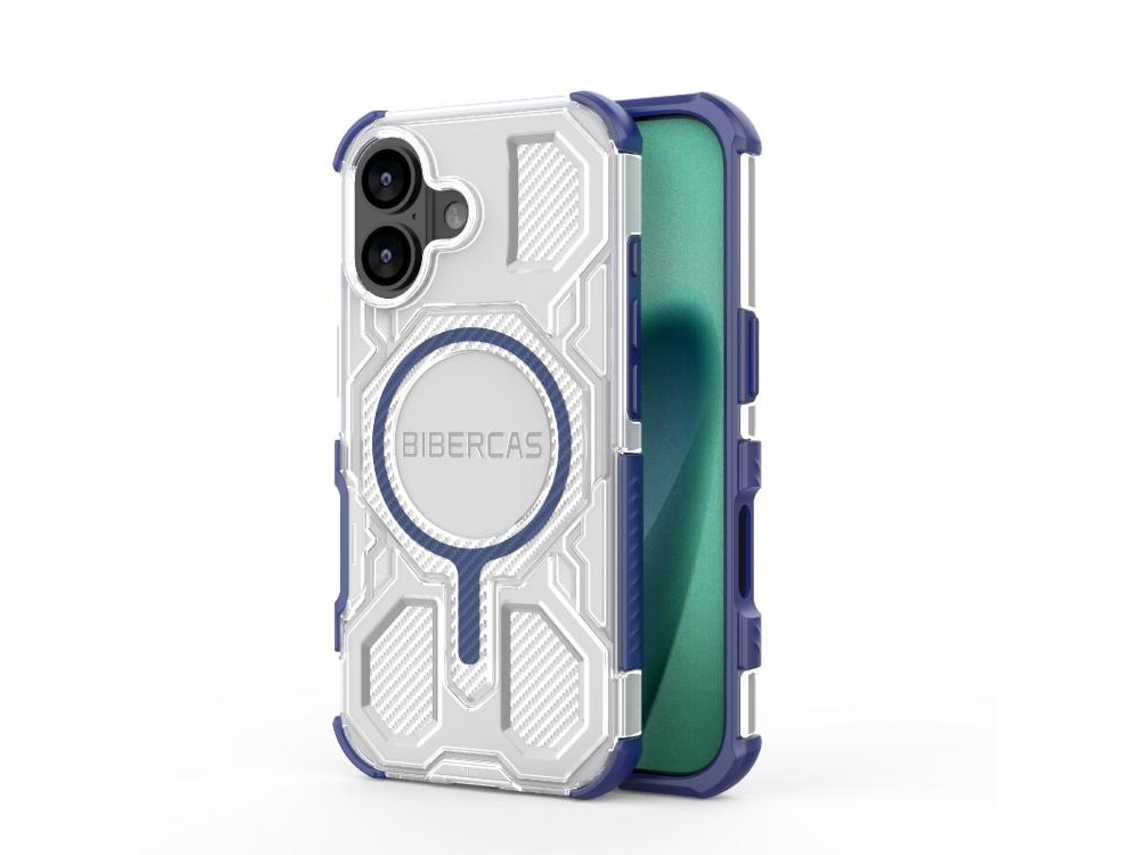 Capa Para Iphone 17 Bibercas Série Transparente, Magsafe, Airbag, Resistente A Impactos