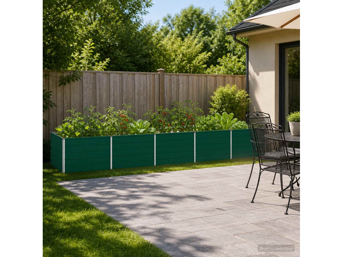 Vidaxl Cama De Jardim Elevada Verde 400 X 80 X 55 Cm