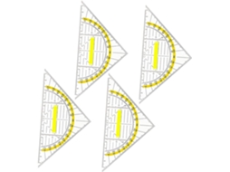 Kit De Geometria Com 4 Peças Em Plástico Transparente Para Desenho,