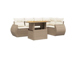 Garden Sofa Set, Garden Sofa Sets Vidaxl Bege Rattan / Vime (n/a)