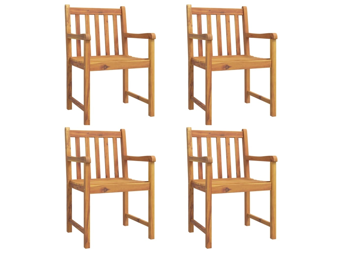 Conjunto de Cadeiras de Jardim 4 Peças 56x55,5x90 cm Madeira de Acácia Maciça MAISON EXCLUSIVE