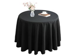 Toalha de Mesa Toalha de Mesa de Cor Sólida Impermeável e Lavável para Casa Cozinha Restaurante Festa-180 Cm Preto