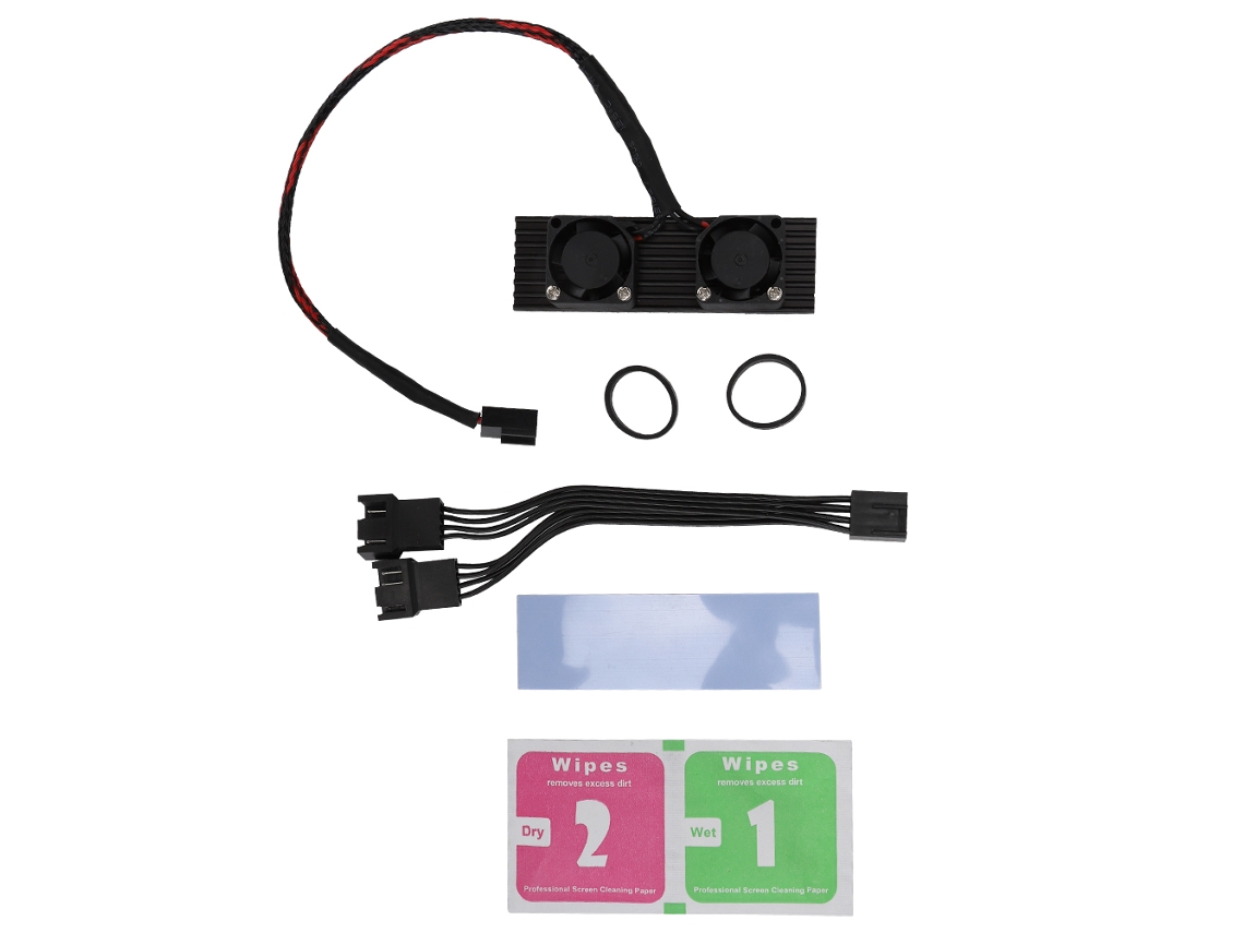 Dissipador De Calor Ssd M.2 2280 Com 2 Ventiladores E Almofada De Silicone Térmico De Alumínio Para Desktops