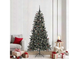 Vidaxl Árvore De Natal Artificial Verde 210 Cm Pvc, Plástico E Aço
