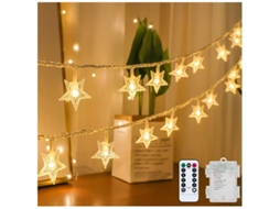Guirlanda De Luz Led 3m Com Estrelas De Natal,20 Leds,para Decoração De Interiores,casamento,aniversário E Quarto Btforus
