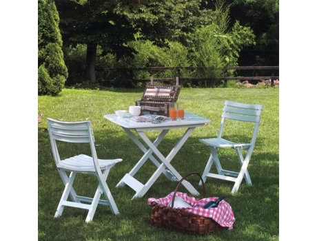 Conjunto de Mesa e Cadeiras Dobráveis Branco 80 X 72 X 70 Cm IMAGIN
