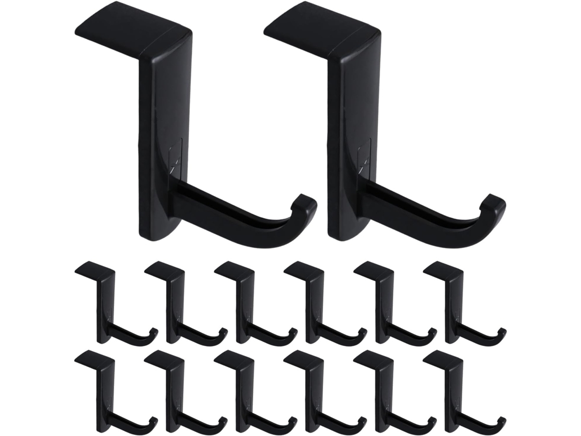 Pacote Com 20 Ganchos Adesivos Pretos Para Fones De Ouvido Embaixo Da Mesa, Suporte Universal Para Headsets Gamer