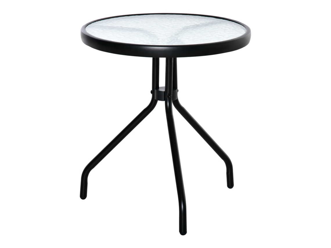 Mesa de Jardim com Tampo de Vidro, Ø50x55 cm