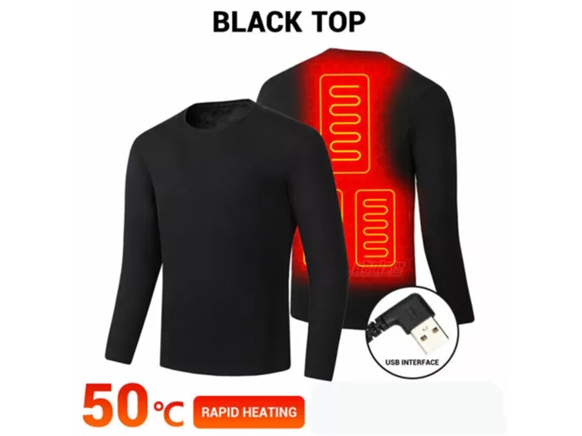 Conjunto De Calça Térmica Tengoo Hd-02b Tamanho 3xl Com Forro De Lã Mangas Compridas Unissex Aquecimento Usb Ideal Para O Inverno