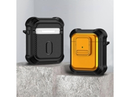 Camada protetora para fones de ouvido AirPods de 1/2 polegada em TPU + PC - à prova de choque com interruptor. GIECY