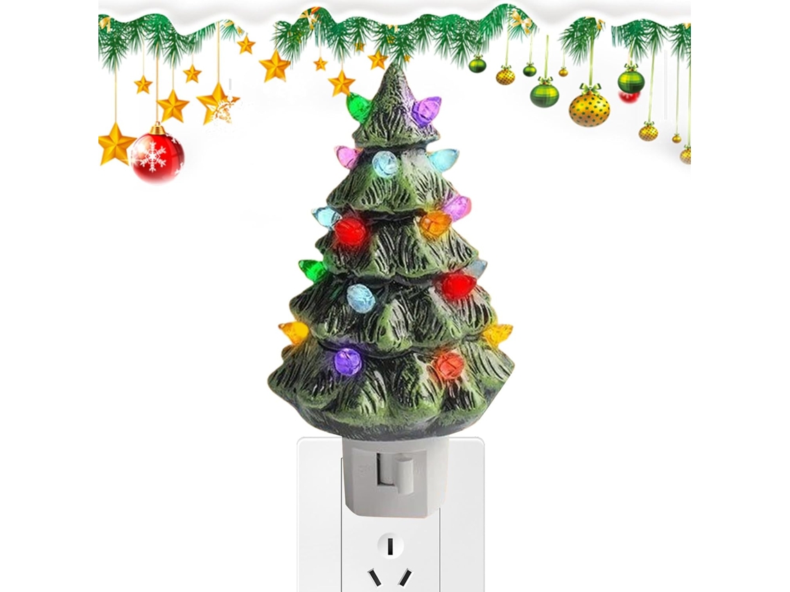 Luminária De Natal Tomada, Decoração Iluminação Ambiente Em Resina.