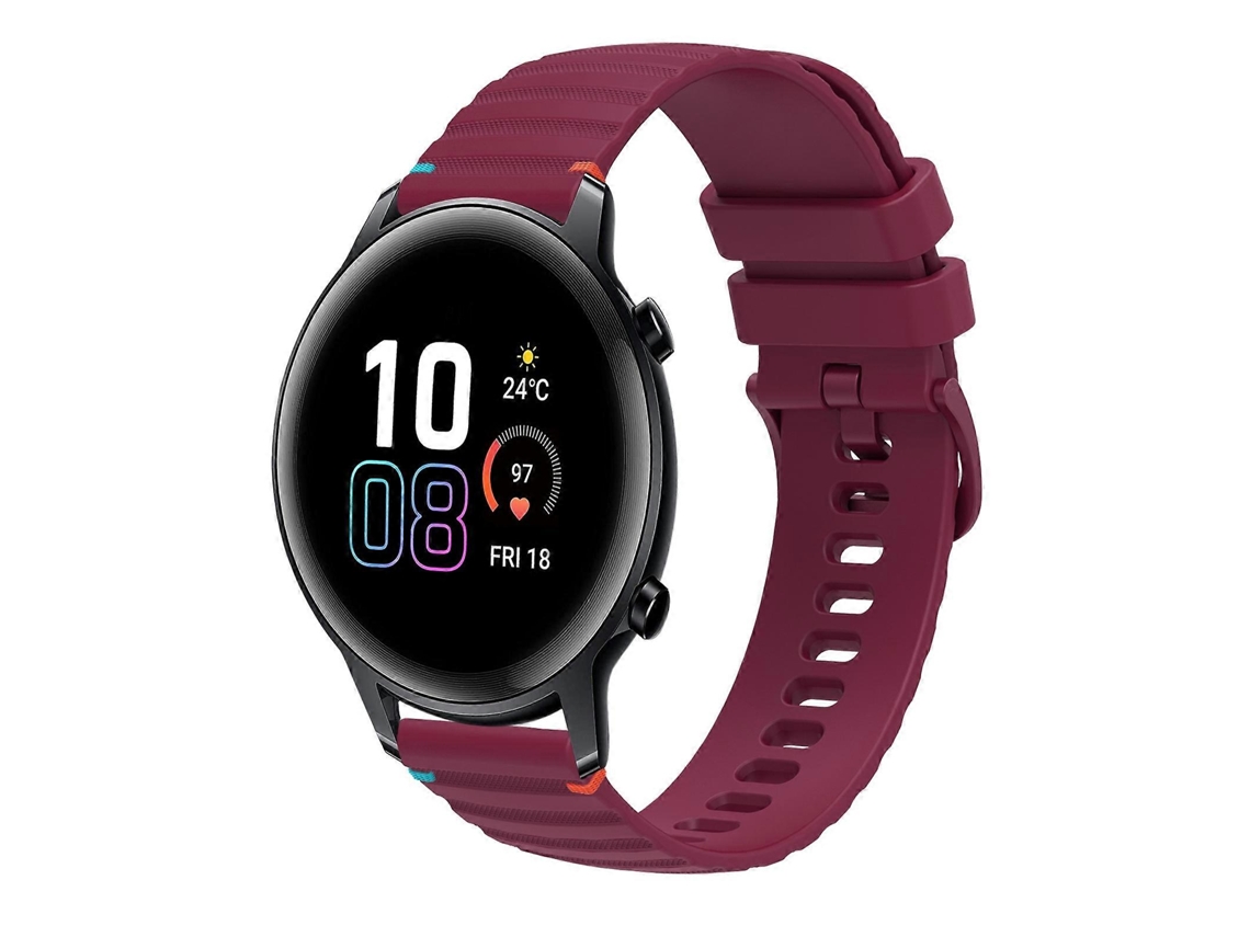 Pulseira De Silicone De 20 Mm Com Costura Ondulada E Pontilhada Para Honor Magic Watch 2 (42 Mm)