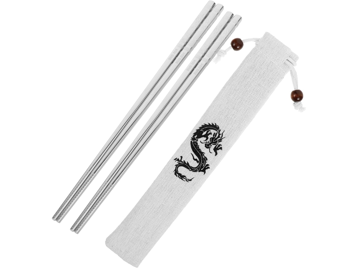 Conjunto De Hashis Prateados Com Design De Dragão, 1 Conjunto