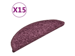 Vidaxl Tapetes De Escada 15 Peças 56x17x3 Cm Roxo Escuro Semicircular