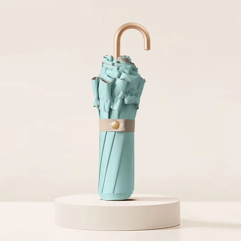 Guarda chuva Portátil de Renda de Alta Qualidade com Proteção Solar, Pequeno Guarda chuva com Proteção Uv MDUG (verde Matcha 8k)