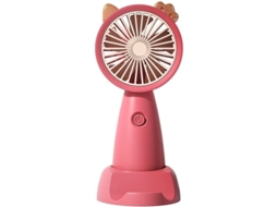 Ventilador Portátil Nova Line, USB, silencioso, recarregável, vermelho, pêssego | S/MARCA