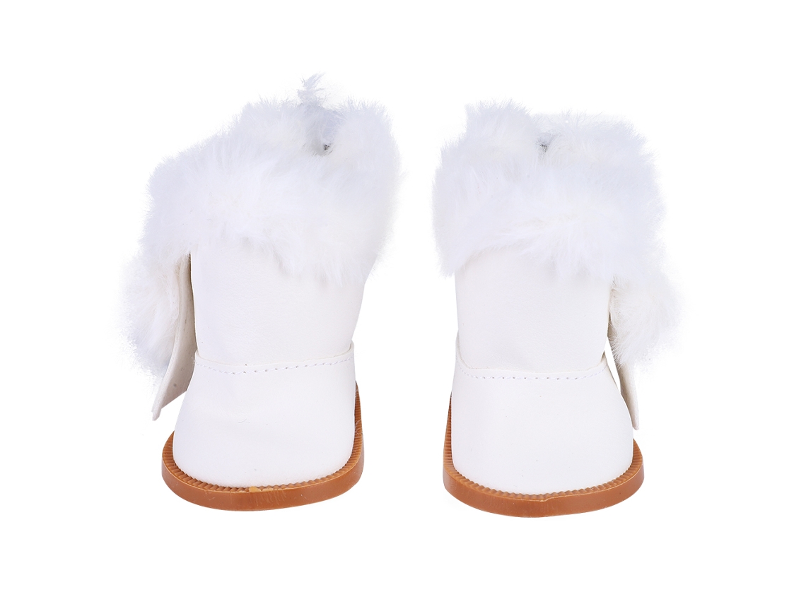 Mali bota de Neve Pelúcia Mini para Boneca 18 Polegadas Acessório Branco
