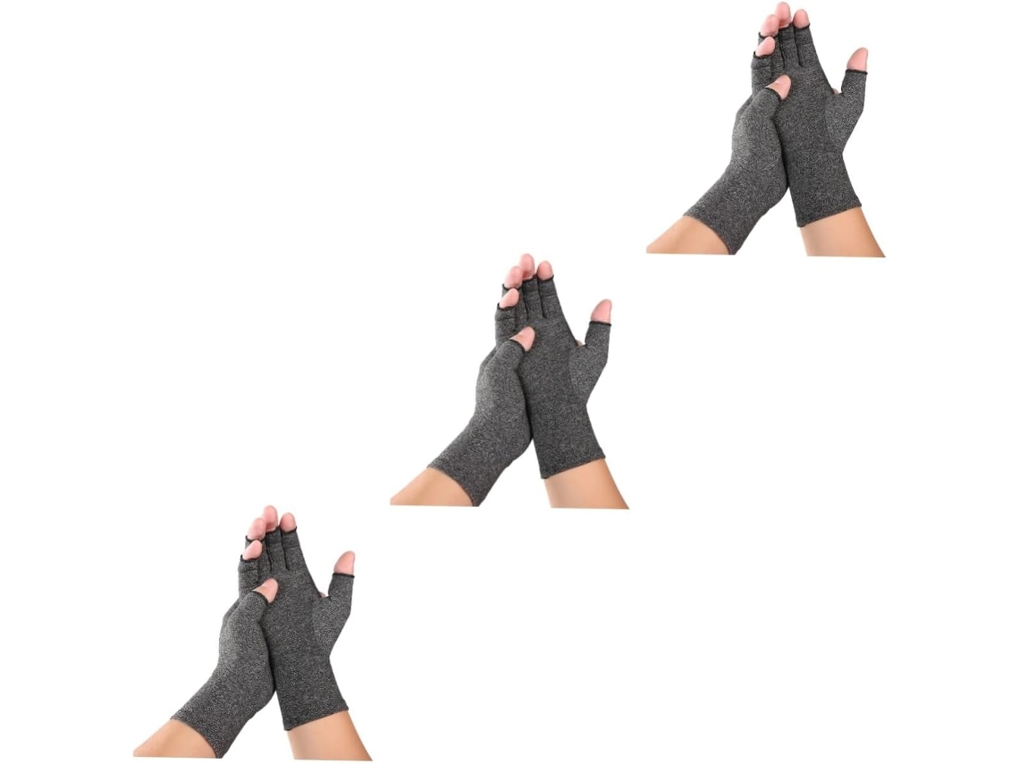 Luvas Esportivas Respiráveis Bestyash, Com Meio Dedo, Para Uso Interno, Compressão E Treino, Na Cor Cinza