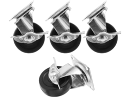 Conjunto De 4 Rodas Freio 2, 5 Polegadas Em Borracha E Metal