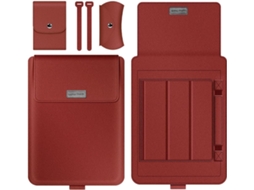 Capa HEXINYIGJLY para portátil, 15 ou 16 polegadas, com suporte, couro, 3 em 1, para MacBook Pro, Dell, HP, Lenovo, verde