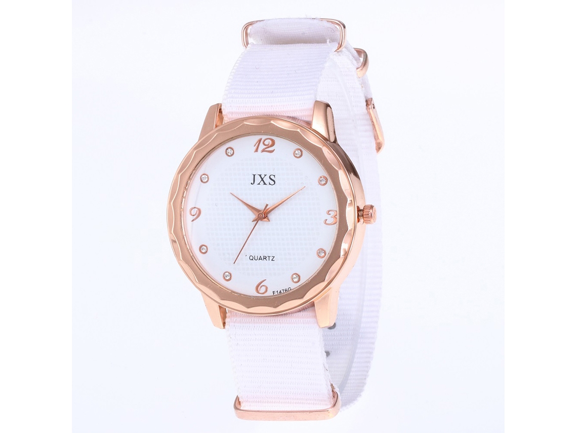 Reloj De Cuarzo Unisex Com Pulseira De Náilon, Relógio Romano Elegante (branco)