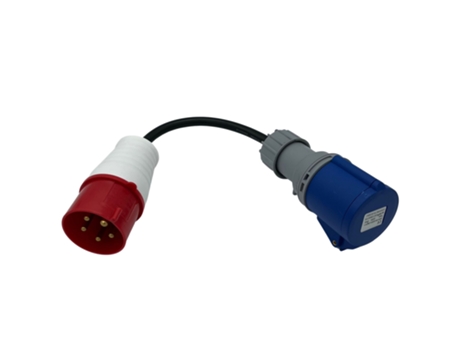 Adaptador Evplug CETAC 32A 3P para CETAC 32A 1P