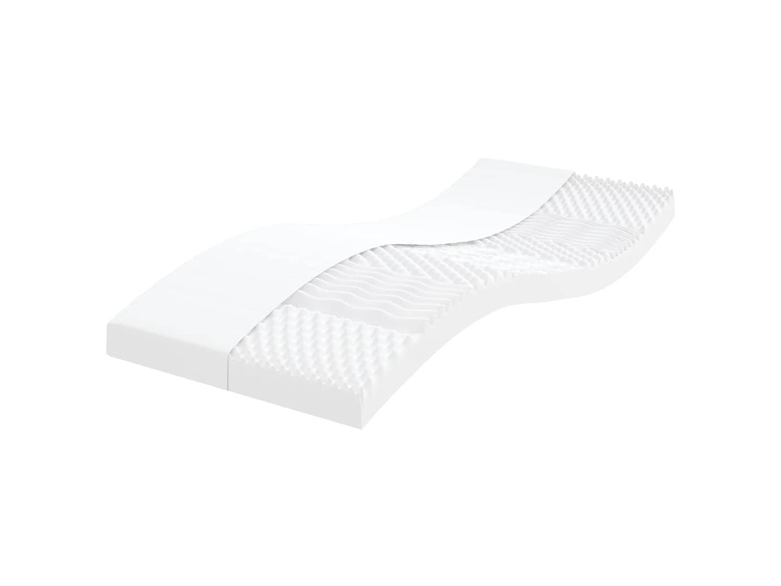 Vidaxl Colchão De Espuma 100x210 Cm 7 Zonas Dureza 20 Ild Branco