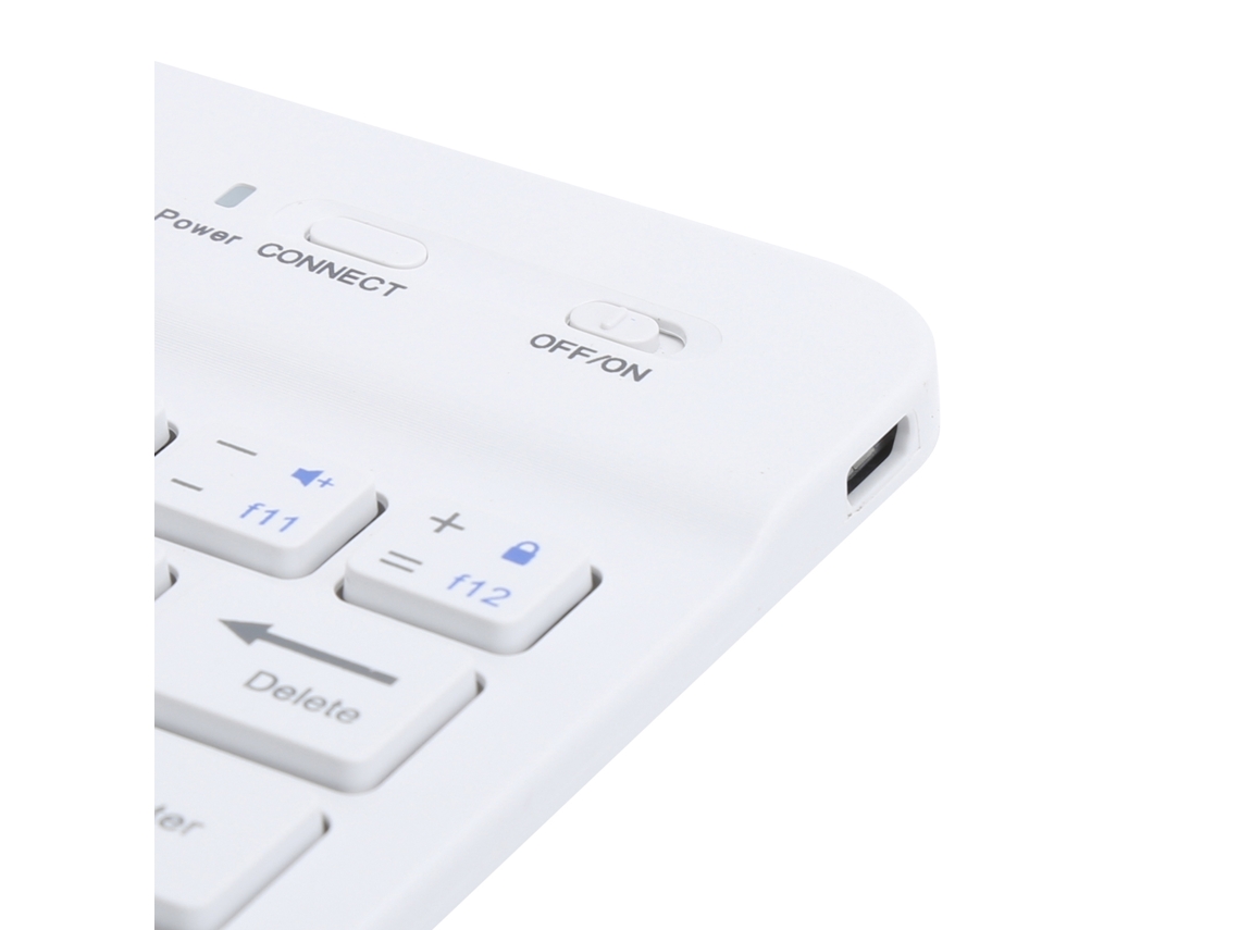 Mini Teclado Bluetooth Portátil 59 Teclas Tablet Computador Acessórios Branco 7 Pol Hb028 Slowmoose