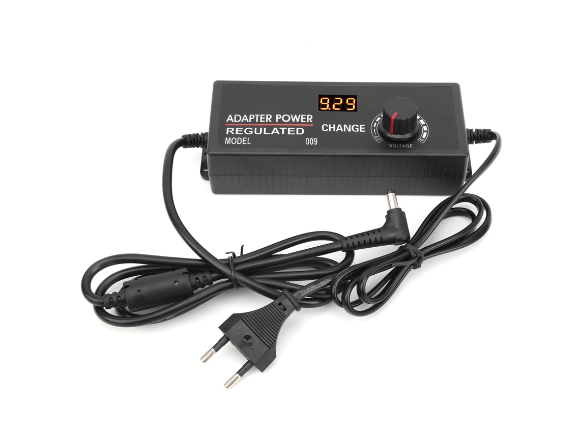 Regulador De Tensão Dc Com Chave De Potência Ajustável 9‑24v 5a, Adaptador Ac 110‑240v Plug Us