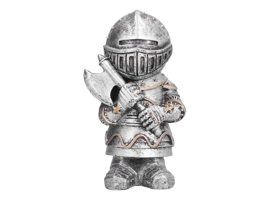 Mali estátua de Gnome Cavaleiro Guardião em Resina para Decoração de Jardim e Casa