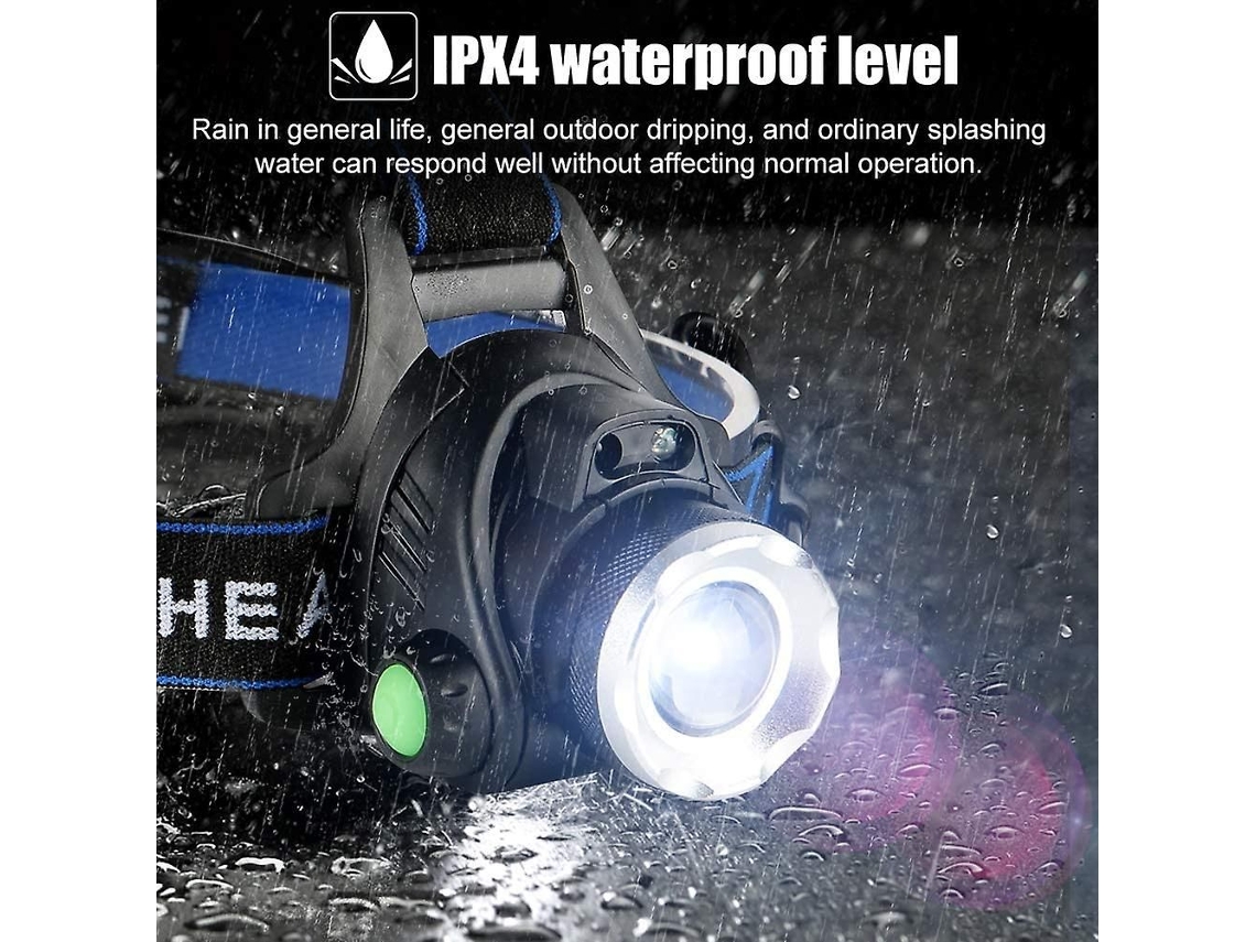Lanterna de Cabeça Led Recarregável Usb, Lâmpada T6, IPX4 BRILVIBERA