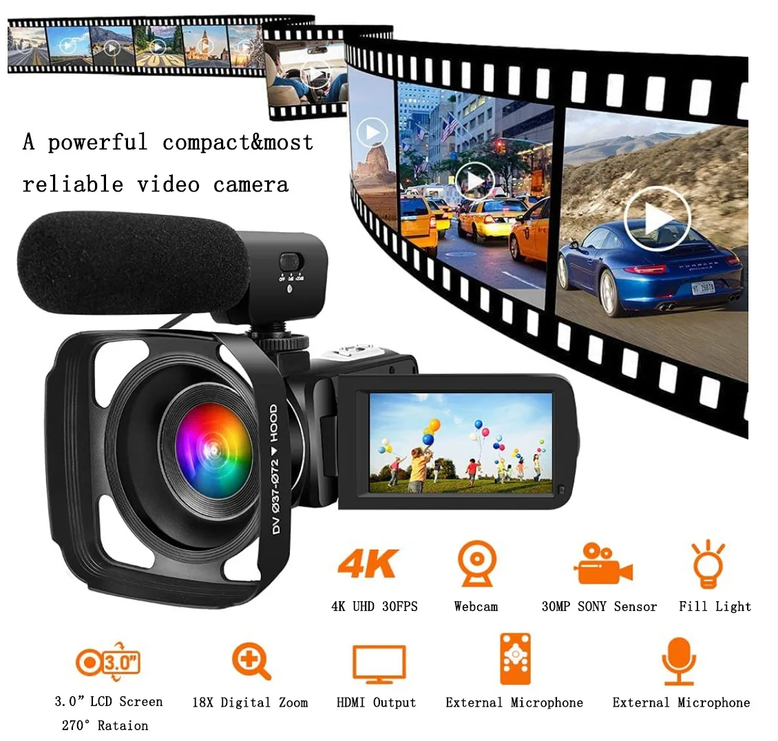 (preto 2, Somente Câmera) Câmera Digital De Alta Definição, Suporta Rotação De 270°, Câmera Digital 4k, 56mp, Sensor De 3,0 Polegadas.