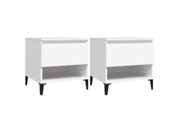 Conjunto de Mesas de Apoio MAISON EXCLUSIVE Derivados de Madeira Branco 50x46x50 cm