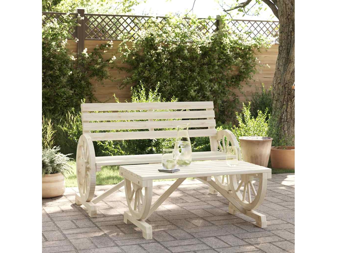Vidaxl 2 Pcs Conjunto Lounge De Jardim Madeira De Abeto Maciça