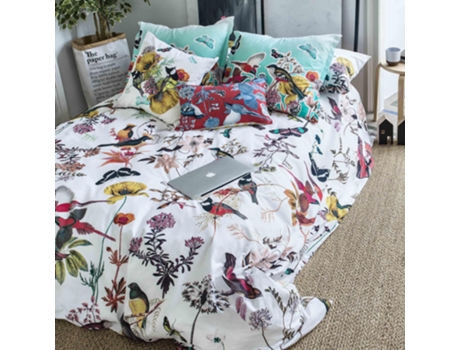 Capa de Edredão HAPPYFRIDAY Birds Of Paradise (155 x 220 cm - Algodão - Multicor)
