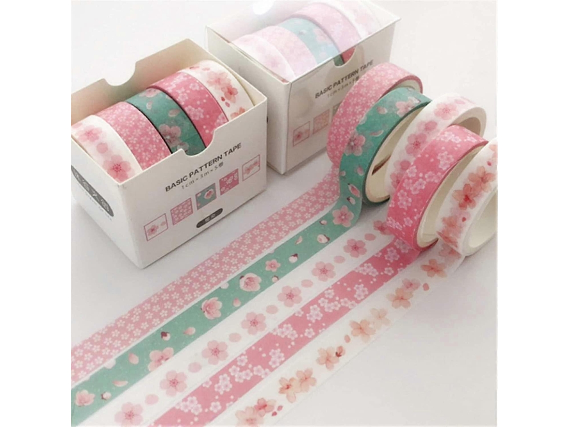 Fita Adesiva Washi, 5 Rolos, Decorativa, Ferramentas Artesanato Artesanato, Scrapbooking E Decoração (5, E, 0)