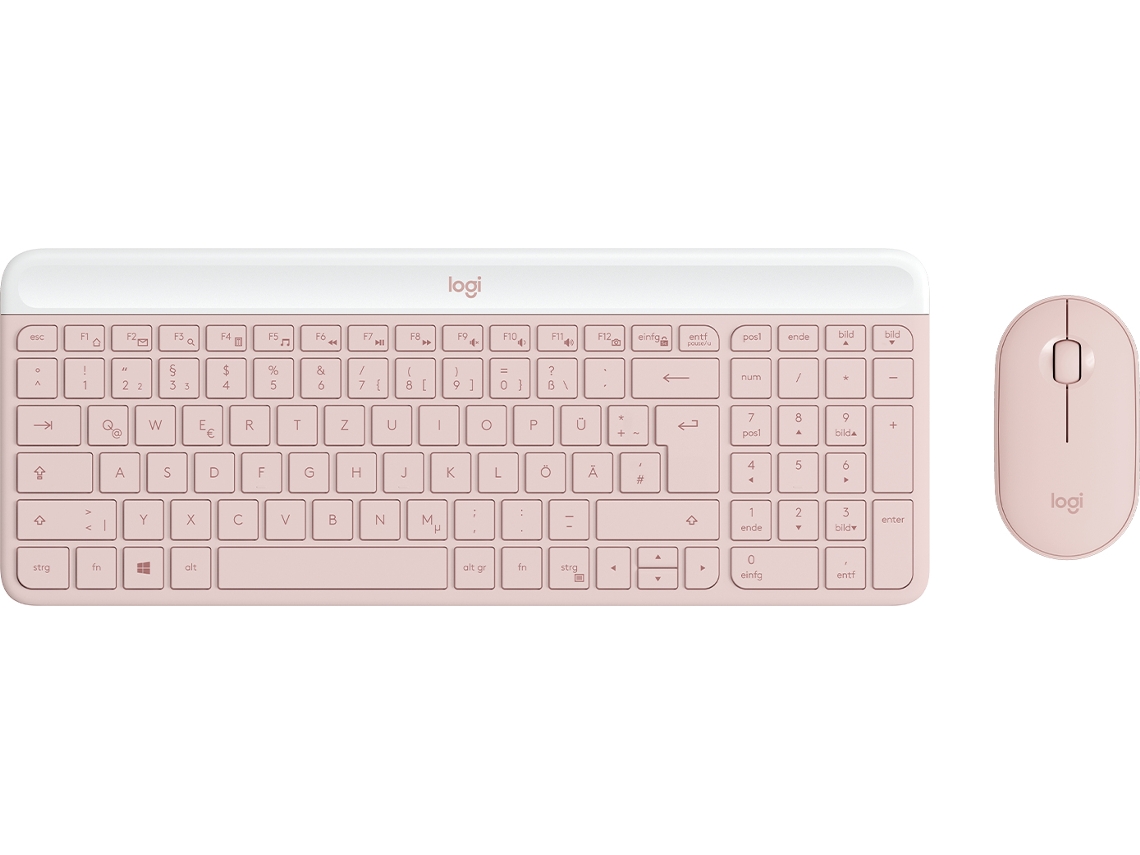LOGITECH Mk470 Slim Combo Teclado Rato Incluído Rf Wireless Qwertz Alemão Rosa