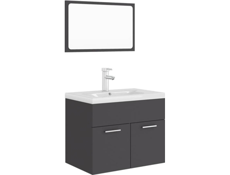 Conjunto de Móveis  3071317 (Cinzento - Aglomerado de Madeira - 60x38.5x46 cm)