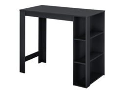 Mesa de bar Danderyd com 3 prateleiras 120x60x106 cm Preto [[EN.CASA]]