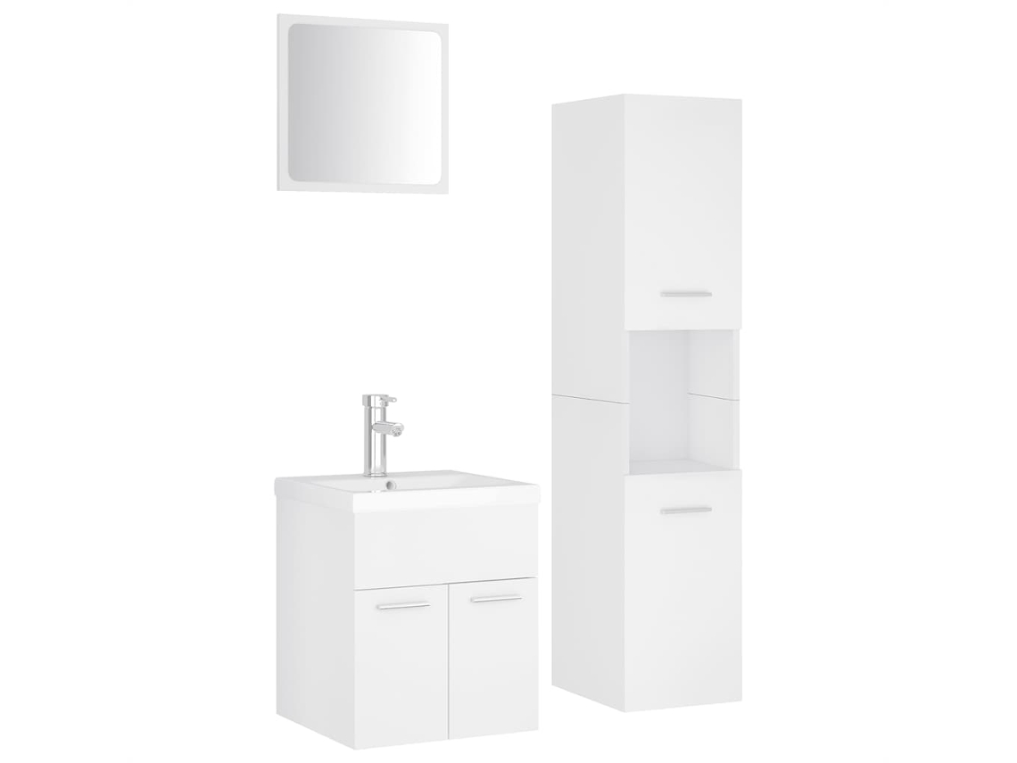 Conjunto de Móveis de Casa de Banho Contraplacado Branco MAISON EXCLUSIVE
