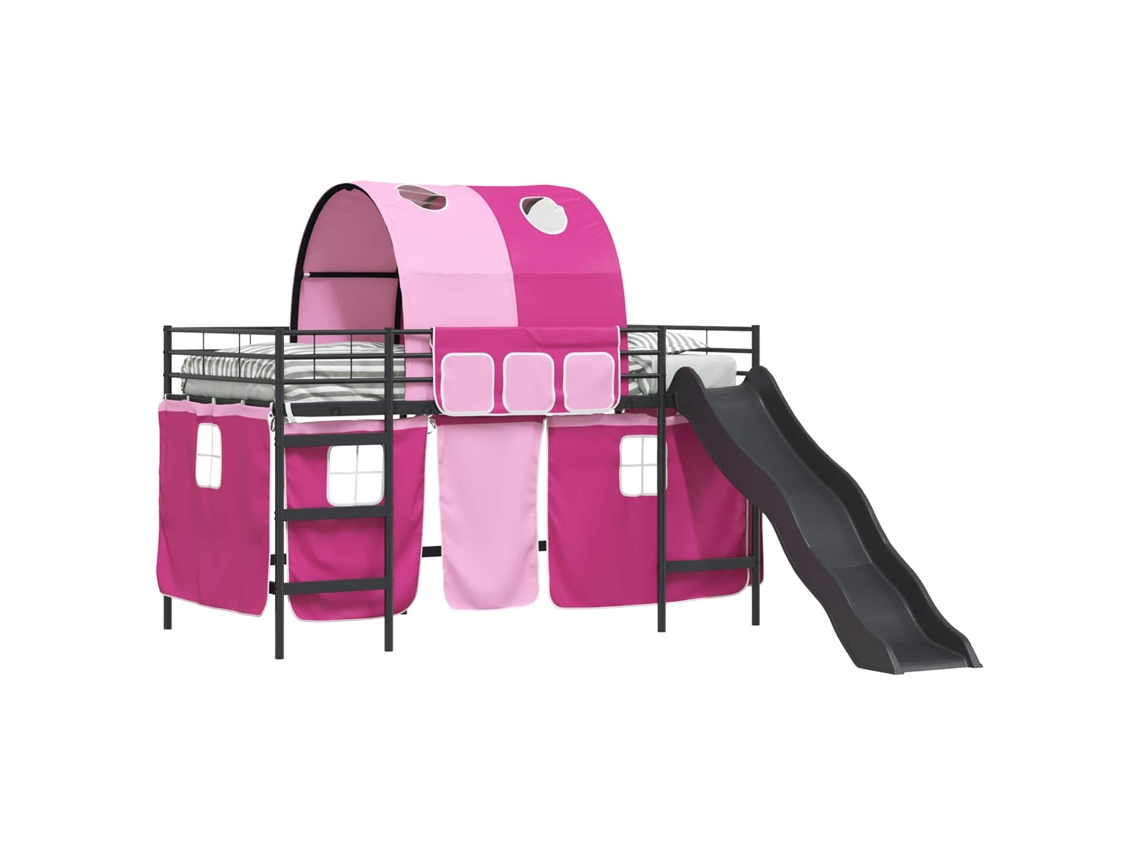 Cama Loft para Crianças Preto e Rosa 90x200 cm Metal MAISON EXCLUSIVE