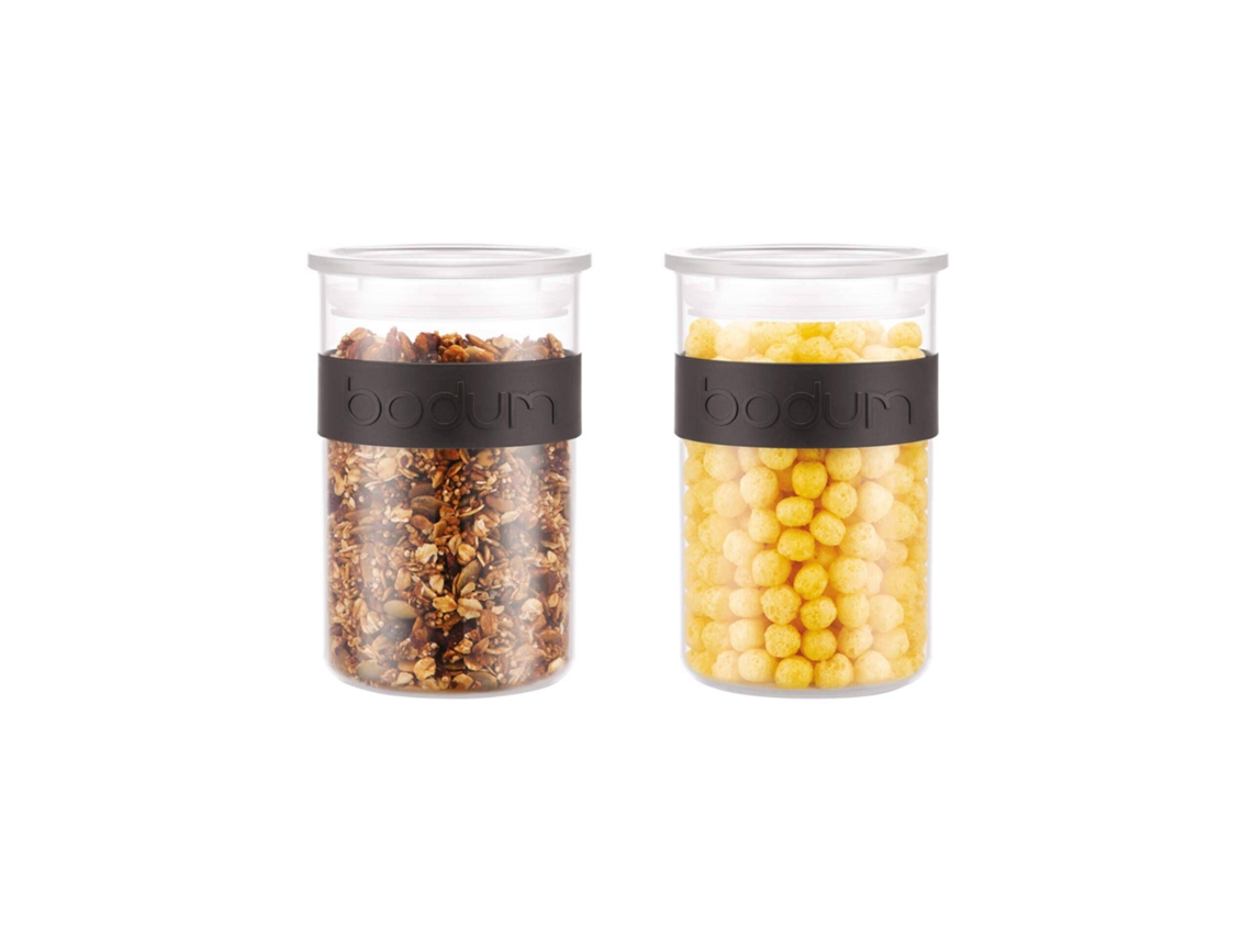 Conjunto 2 Frascos Plástico com Tampa e Faixa Silicone Preta 2L Presso BODUM 1 un
