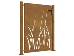Portão de Jardim 100x150 Cm em Aço Corten com design de grama MAISON EXCLUSIVE