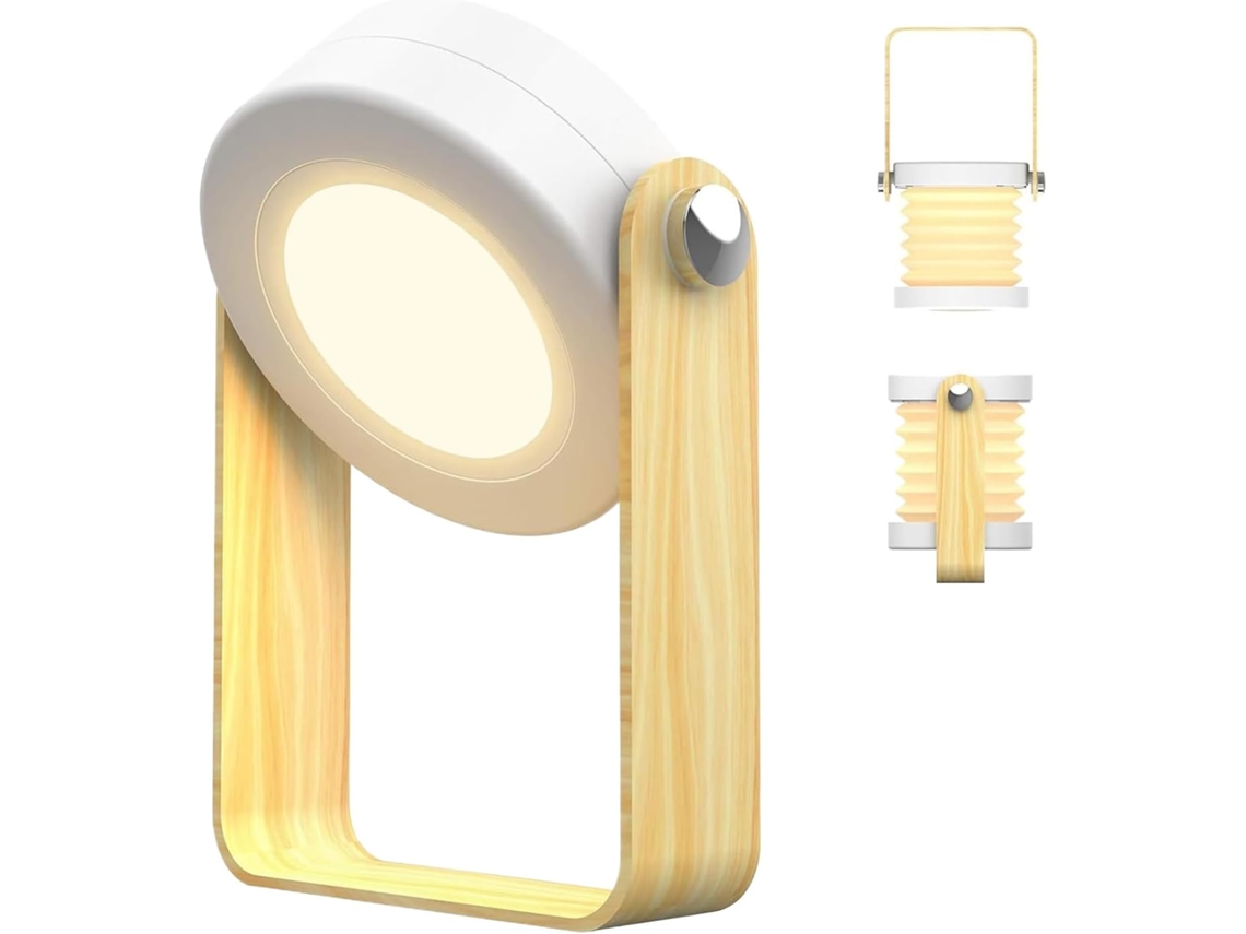 Luz noturna dupla, portátil e recarregável com iluminação LED e duas entradas.