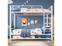 Beliche Ferro 90x200 Branca com Cama Auxiliar e 4 Grades
