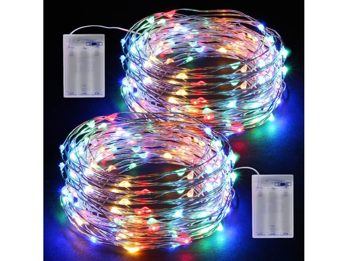 Fio de luz 2x10m, 100 LEDs, resistente à água NOVA LINE
