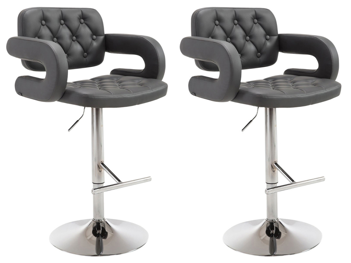 Conjunto De 2 Bancos De Bar Dublin Cinza Clp