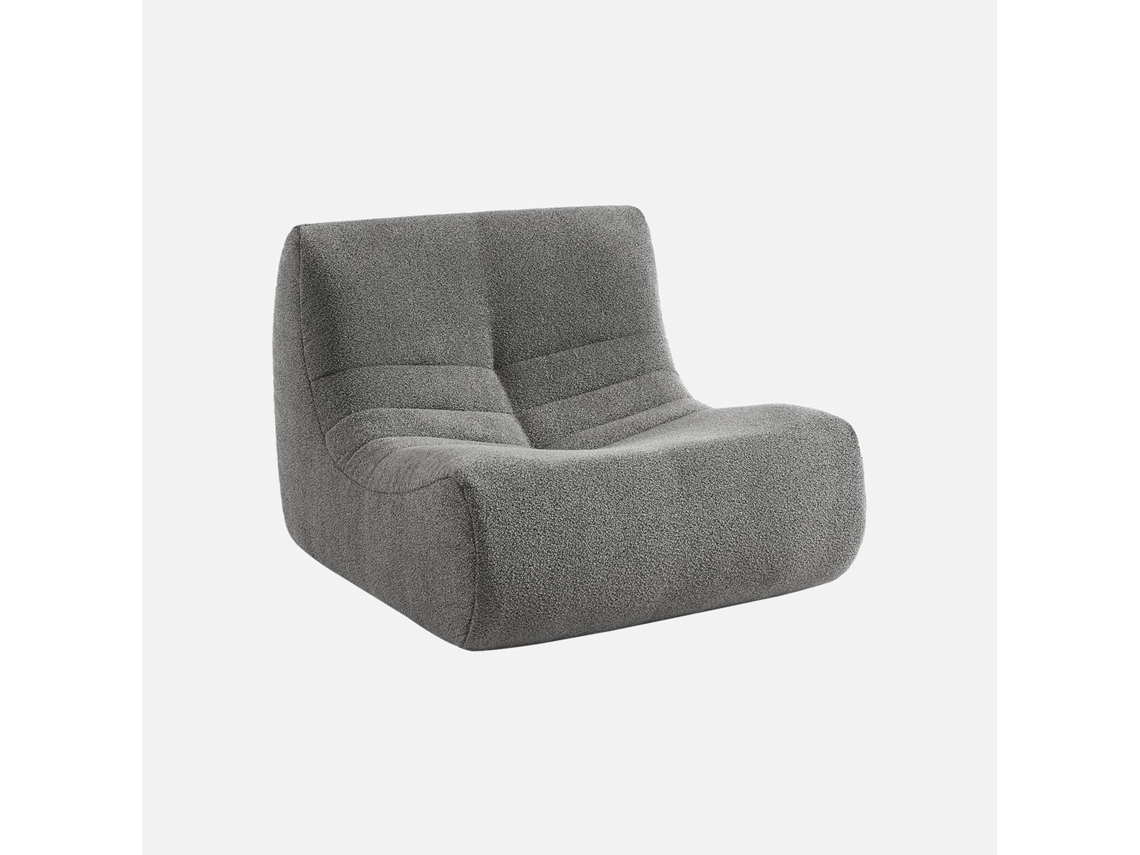 Módulo De Sofá Modular Em Tecido Bouclé , Cinza