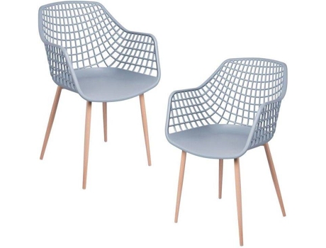 Pack 2 Cadeiras  Riva (Cinzento - 41 x 84,5 x 45 cm - Polipropileno - Aço)